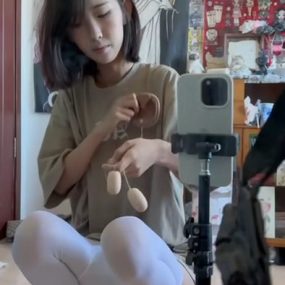 #行简 黑白双丝跳蛋自慰